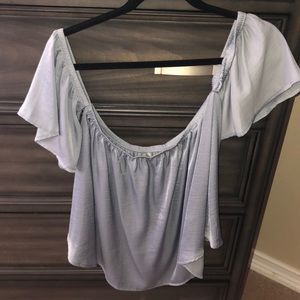 Blue off the shoulder top